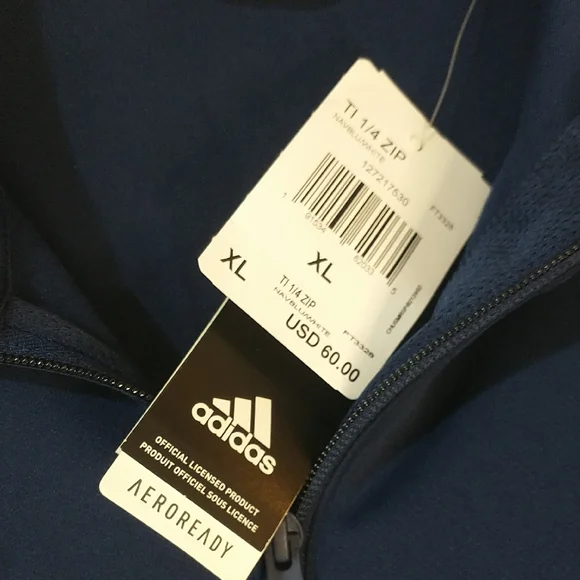 Adidas Louisville Cardinals Blue Half-Zip Jacket with Red Logo NWT - Picture 4 of 10